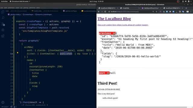 Create a Developer Blog with Gatsby and MDX - previous and next navigation