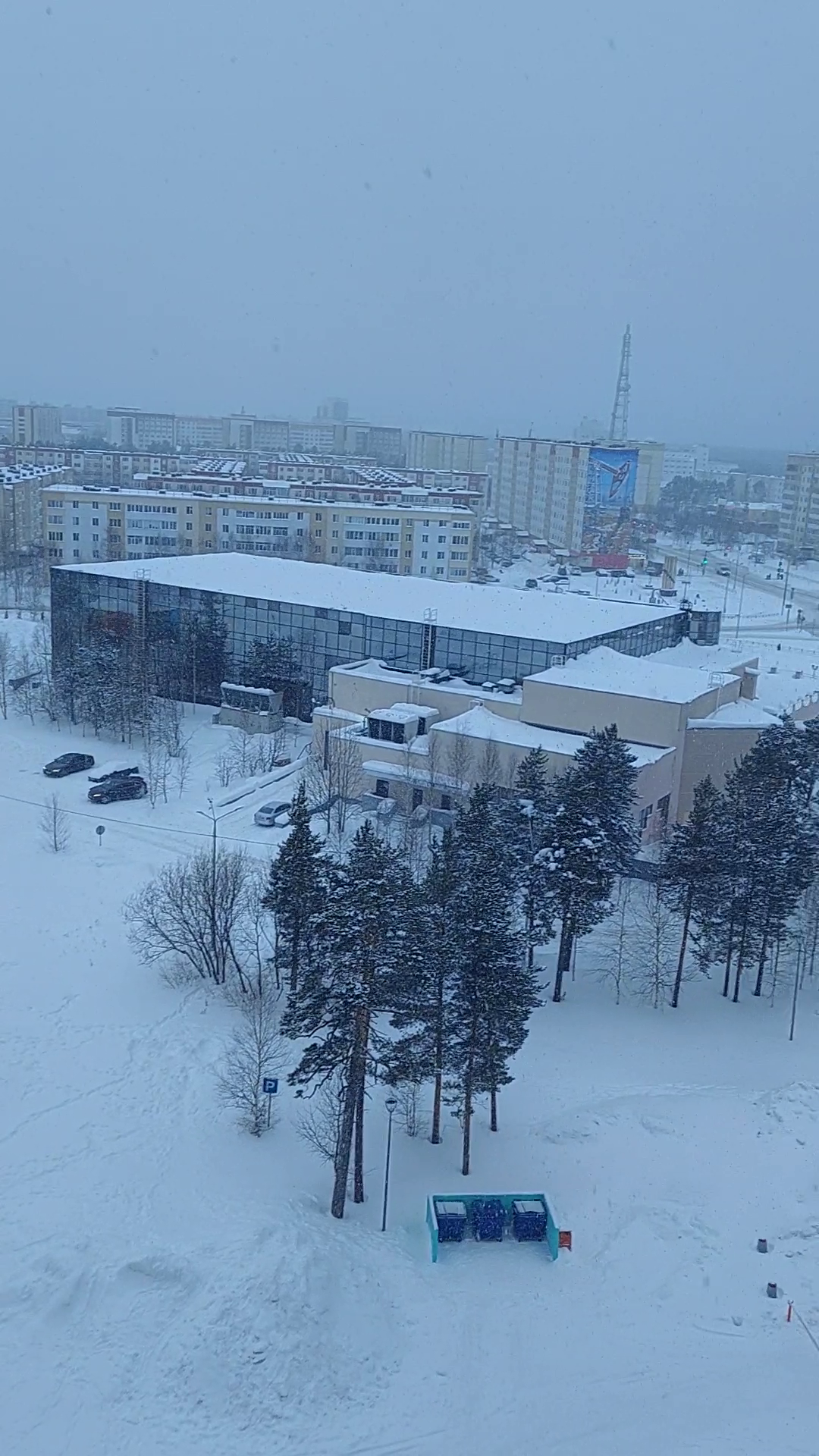 Город Когалым. Вид на город из окна дома. Kogalym city. Март 2023 #shorts