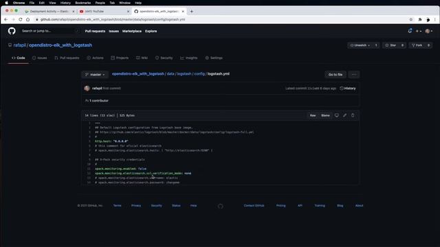 Opendistro e logstash iniciando com docker