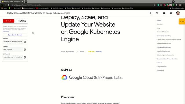 Deploy, Scale, and Update Your Website on Google Kubernetes Engine | Qwiklabs | GSP663