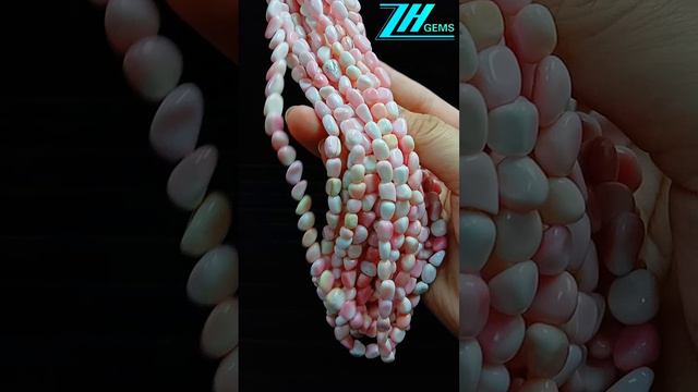 Pink opal free-shape rondle 6mm Smooth Rondelle Shape Beads Beautiful Shaded  Plain Handmade