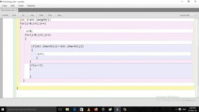 Java Program To Find The Index Of First Non-Repeating Character In A Given String || Leetcode 387