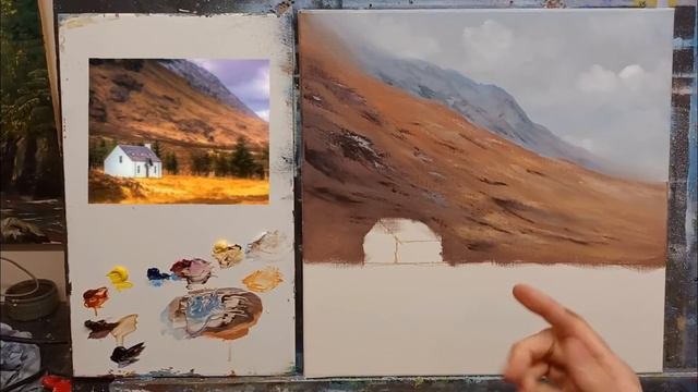 How to paint landscape with Oil Paints Part 1.. Easy Oil Painting Tutorials