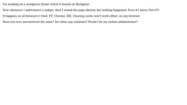 All browsers won't reload/refresh, even if Ctrl+F5 is pressed