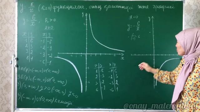 y=k/x функциясы оның қасиеттері және графигі. Алгебра 7 сынып 27.6, 27.9, 27.10 есеп
