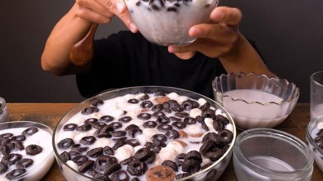ASMR OREO CEREAL CHOCOLATE DESSERT MUKBANG, MINI OREO & CHOCOLATE DIPPED 오레오 먹방 EATING SOUNDS
