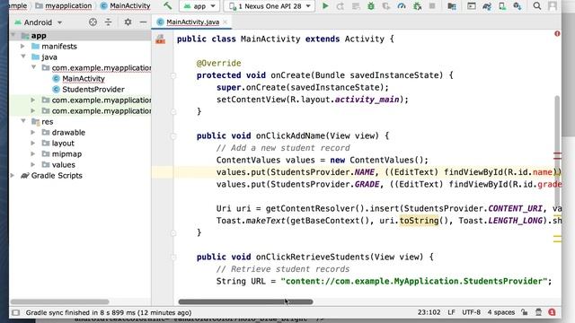 CS 453 Android Custom Content Providers