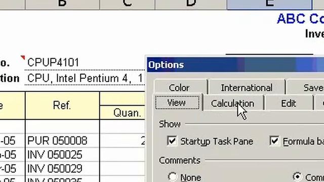 Microsoft Office Excel 2003 Turn on or off Paste Options
