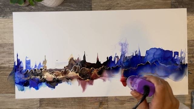 Wide and Abstract  Catalyst Wedge Alcohol Ink Art  Step By Step
