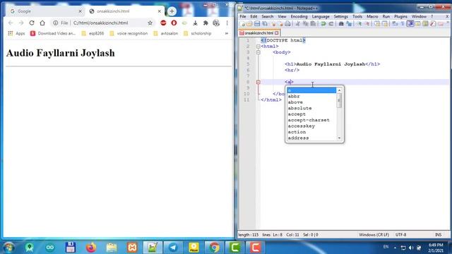 HTML 18-video dars Audio Fayllarni Joylash Urobot