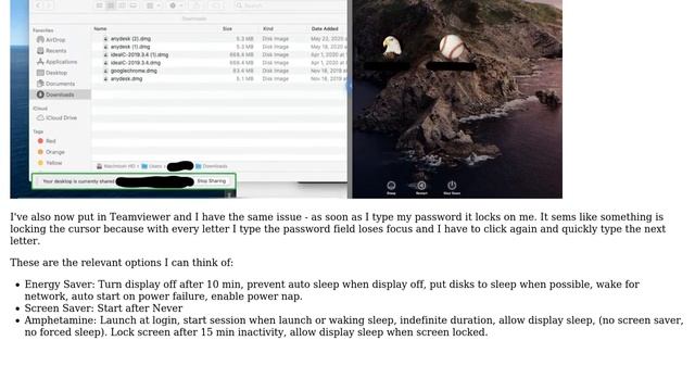 Apple: iMac locking immediately after remote connection via Anydesk or Chrome Remote