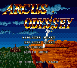 Arcus Odyssey | intro sega mega drive (genesis).