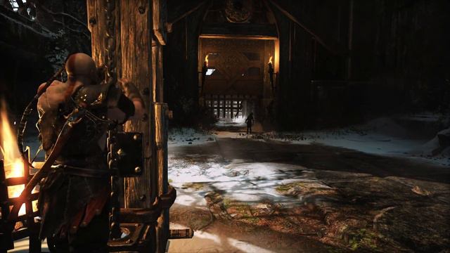 God of War - The Marked Tree: Use Leviathan Axe To Freeze Gate in Place Puzzle Gameplay PS5 BC