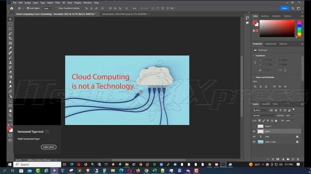 DSK Photoshop - Creating a Photoshop Image - Cloud Computing is not a Technology - December 2022