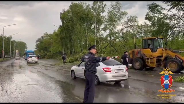 Вчерашний ураган повредил линии электропередач в Новокузнецке, повалил деревья.