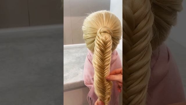Плетение кос.Коса рыбий хвост.Причёски за 5 минут.Причёска на длинные волосы.Причёски