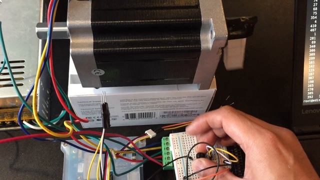 Intel Edison driving a Nema 34 dual shaft stepper motor