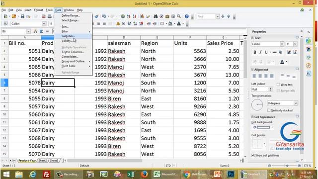Open Office Spread Sheet Learning in Gujarati Part 2