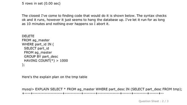 MySQL : DELETE FROM HAVING COUNT in MySQL