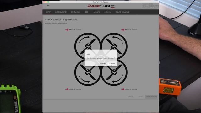 Настраиваем гоночныи FPV квадрокоптер на раме Rocket V3 с мозгом Revolt - прошивка  RaceFlight One