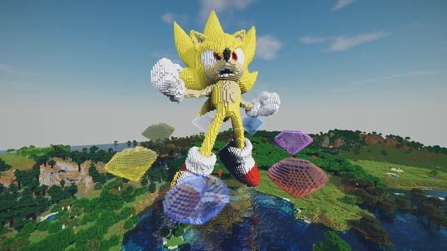 Minecraft Super Sonic The Hedgehog Build Schematic - Sonic