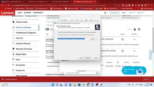 install windows on Lenovo V14 gen 2 fix Harddisk not found. we couldnt find any drives