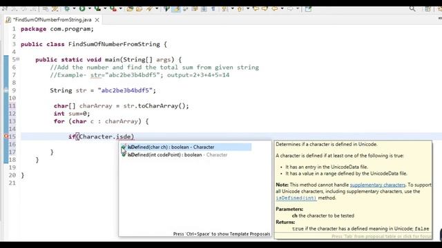 Find sum of number from String in java