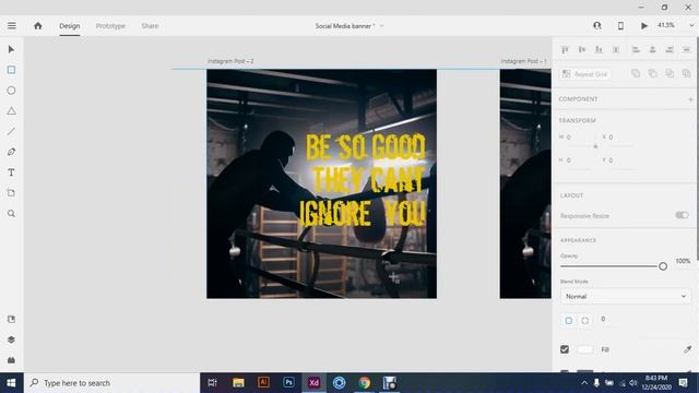 How to create social media post using Adobe XD