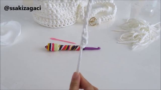 büzgülü çanta yapımı penye ip ile