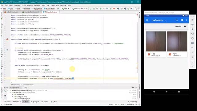 How to convert JPG image file into PDF file in your Android App? - complete source code.