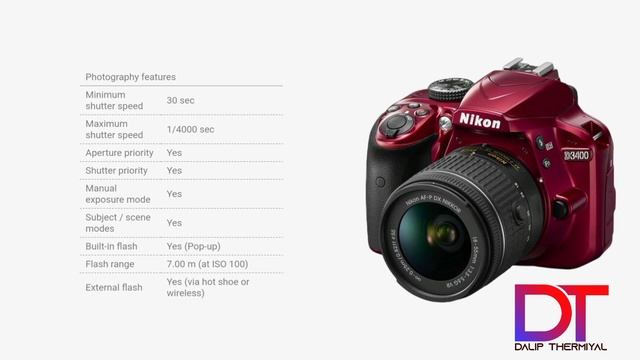 Nikon D3400 full specifications
