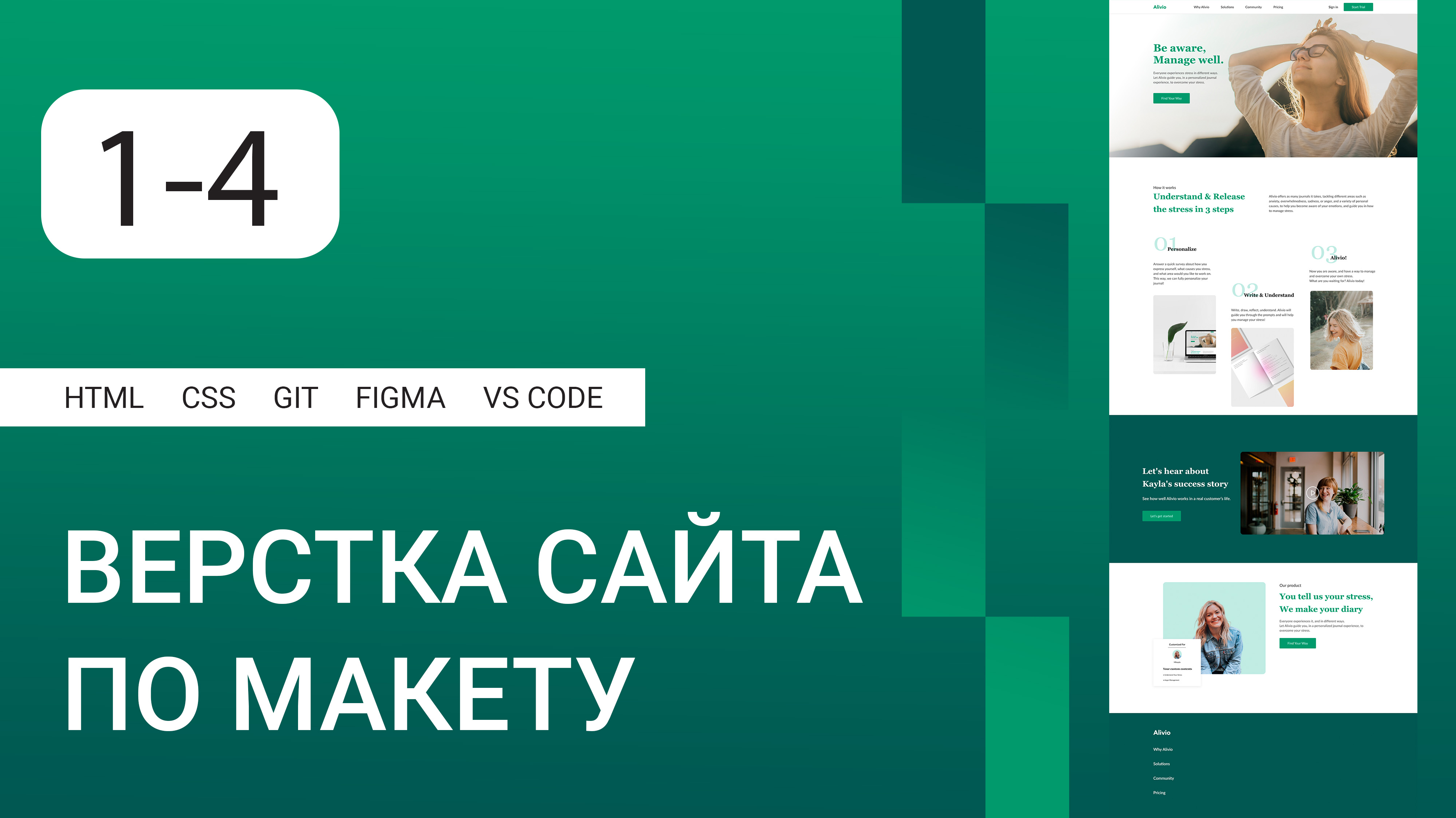 Верстка сайта по макету Figma на HTML и CSS, ДЗ и работа в портфолио