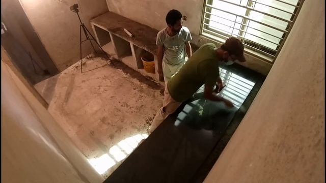 Kitchen Countertop installation time lapse  Construction video  Kitchen Tiles video 