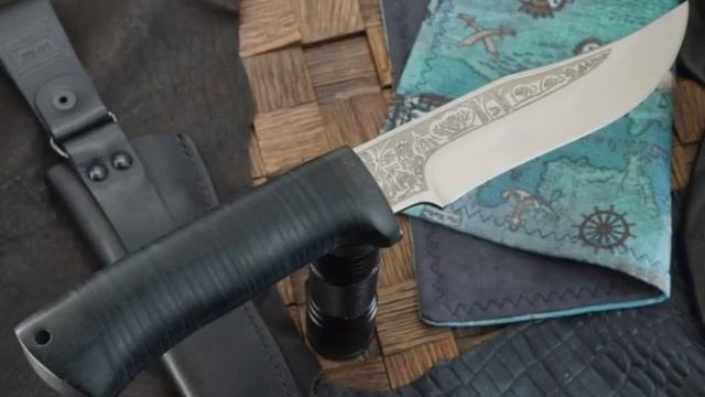Нож с фиксированным клинком АиР Клычок-1, сталь 95Х18, рукоять черная кожа