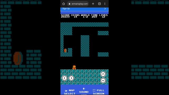 playing super Mario Bros on mobile until I die in the game
