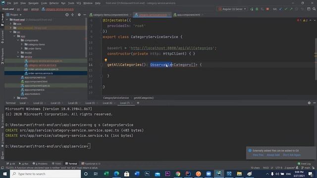 Angular Create Category Service