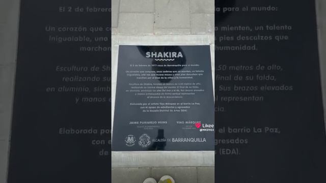 Прижизненный памятник очаровательной колумбийской певице Шакире!
Барранкилья! Колумбия!
28.06.2024!