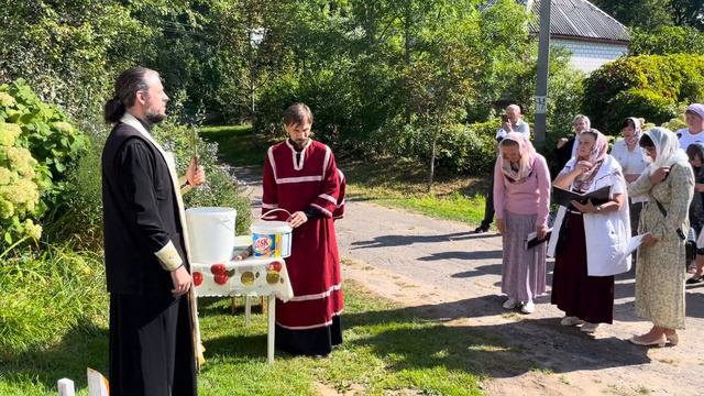 У родника. Молебен.