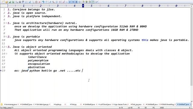 CORE JAVA + ADV. JAVA tutorials || Demo - 3 || by Mr. Ram On 13-08-2021 @8AM IST
