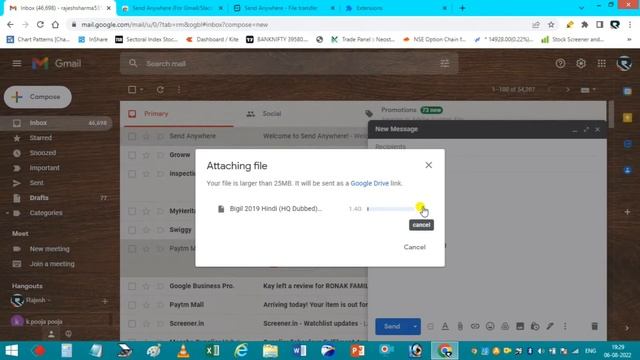 How To Send Large Files Through Gmail Email Send Big Movie Video File 10gb 50gb 5gb On Gmail