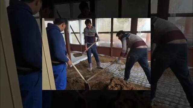 Полусухая стяжка пола ручным способом в Санкт-Петербурге.