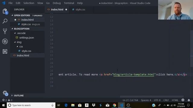 Building a Blog in Visual Studio Code in 2019 Part 1 HTML Markup