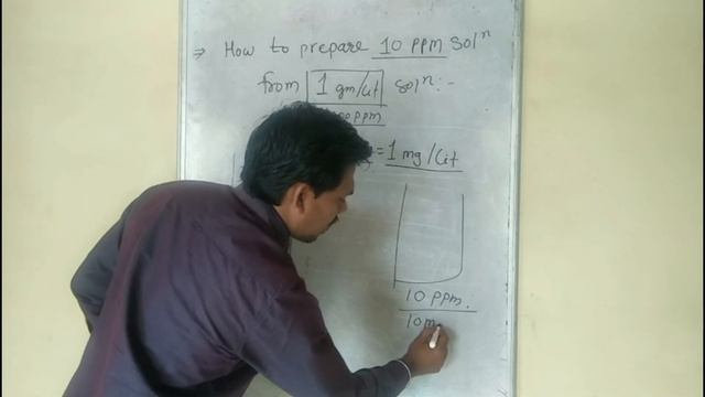 ppm, parts per million,How to prepare 10 ppm solution from 1 gm/liter solution.
