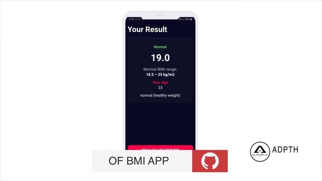 BMI Calculator app in Android Studio