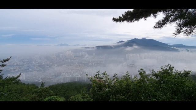 Beautiful sky view of Busan, South Korea (Dongseo University)