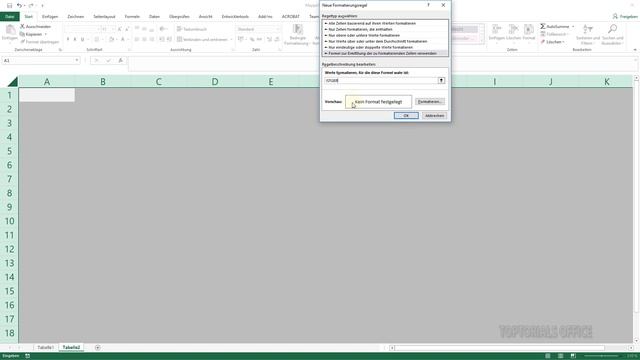 Lesestreifen / Farbwechsel im Hintergrund (Excel)