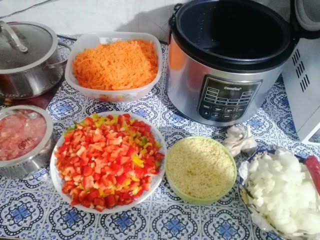 Рецепт салата овощи с рисом