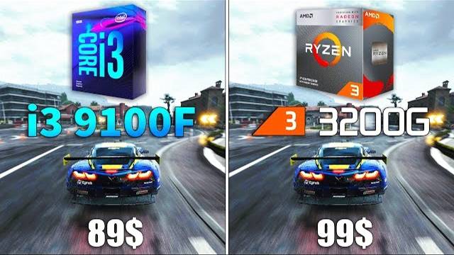 Ryzen 3 3200G vs Core i3 9100F Test in 8 Games