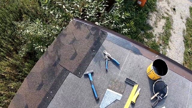 гибкая черепица .односкатная крыша. кровля своими руками .мягкая кровля
