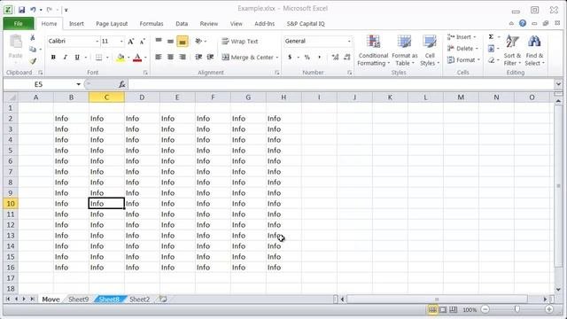 Excel Shortcuts - Move Or Copy Worksheet